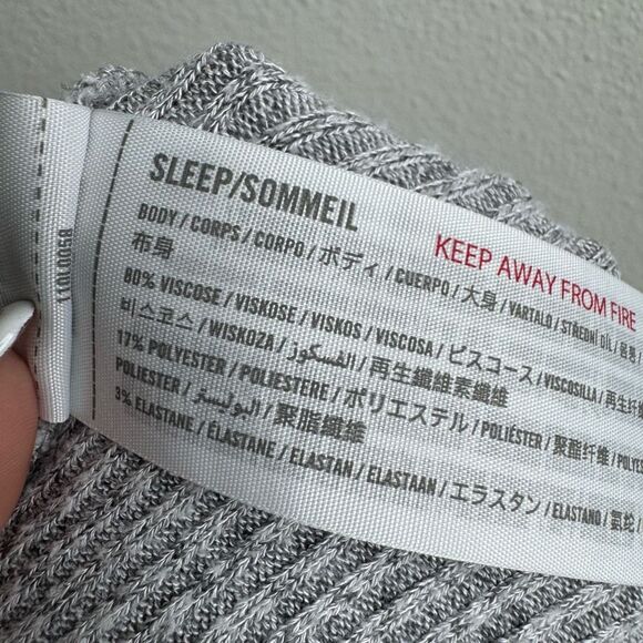 Abercrombie & Fitch Ribbed Lace Trim Cream Gray Sleep Boxer Shorts Size Medium - Picture 7 of 7